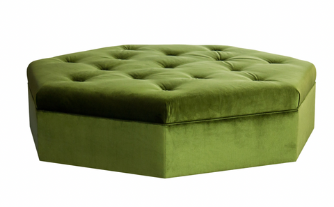 Artful Traditionalist Heptagonal Modern Tufted Cocktail Ottoman