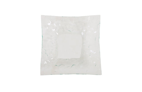 Nature-Driven Modernist Abstract Beveled Square Decorative Plate