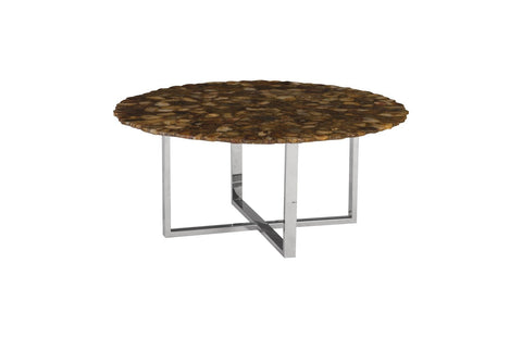 Agate Abstract Round Coffee Table in Contemporary Style