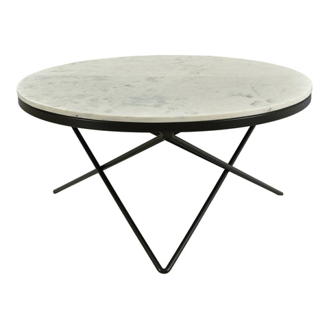 Haley Contemporary Round Marble Coffee Table