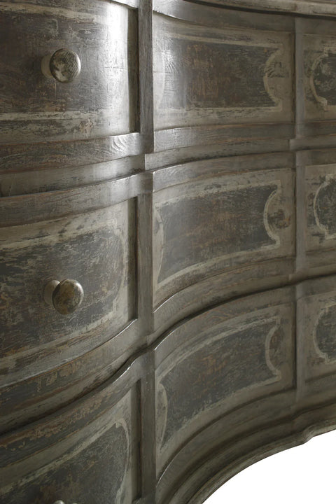 Traditional Accent Chest with Distressed Finish and Knob Handles