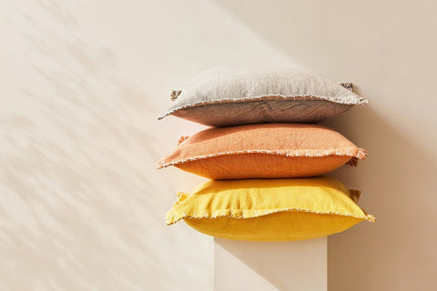 Monochromatic Bohemian Seamed Square Accent Throw Pillow