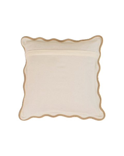 Monochromatic Scallop Trim Square Accent Pillow Contemporary