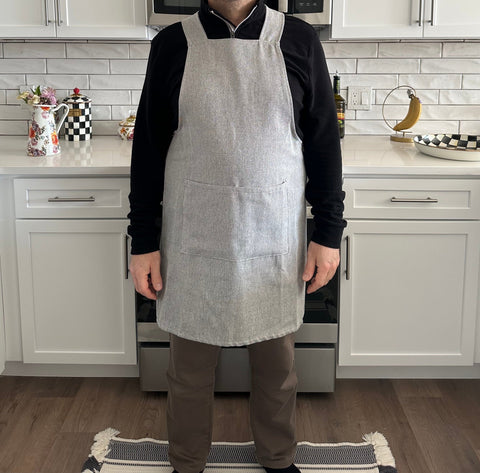 Pinafore Solid Crossback Apron with Patch Pockets