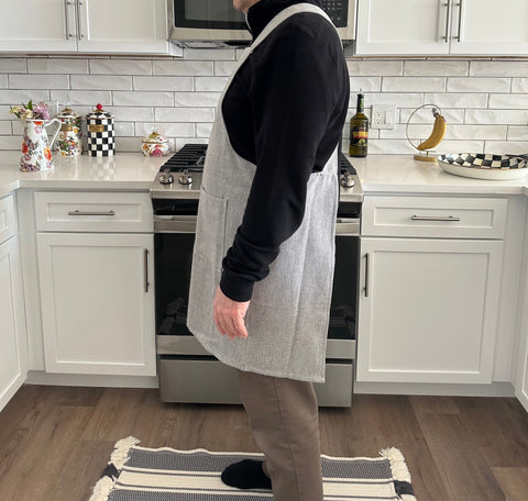 Pinafore Solid Crossback Apron with Patch Pockets