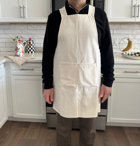 Pinafore Solid Crossback Apron with Patch Pockets