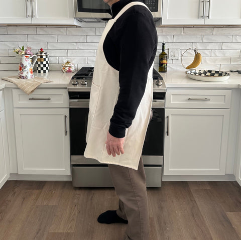 Pinafore Solid Crossback Apron with Patch Pockets