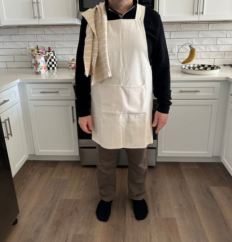 Pinafore Solid Crossback Apron with Patch Pockets