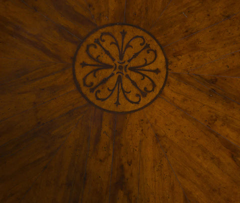 Artful Traditionalist Drum Inlay Center Table Accent Table