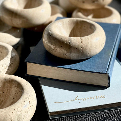Contour Bowl in Travertine