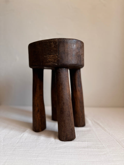 Global Eclecticist Organic Carving Accent Stool