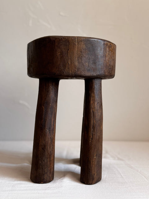 Global Eclecticist Organic Carving Accent Stool