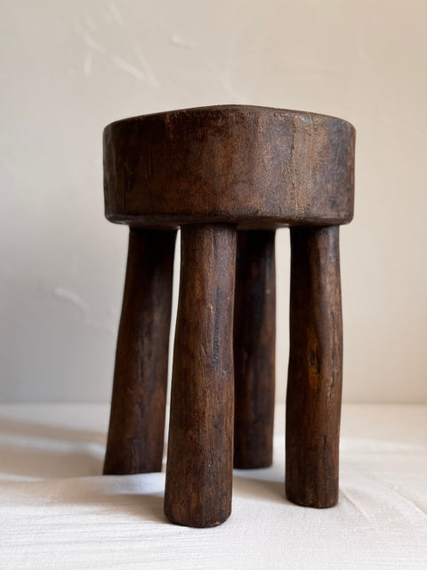 Global Eclecticist Organic Carving Accent Stool