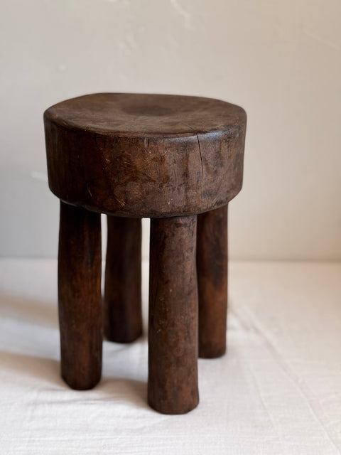 Global Eclecticist Organic Carving Accent Stool