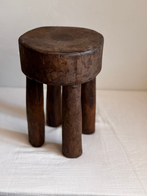 Global Eclecticist Organic Carving Accent Stool