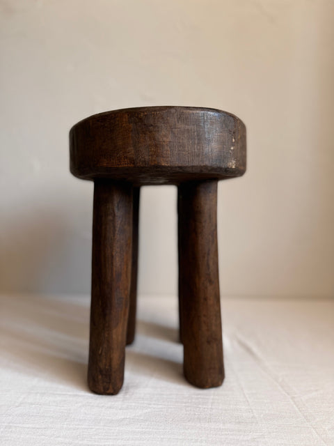 Global Eclecticist Handmade Carved Organic Accent Stool