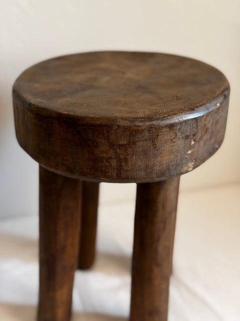Global Eclecticist Handmade Carved Organic Accent Stool