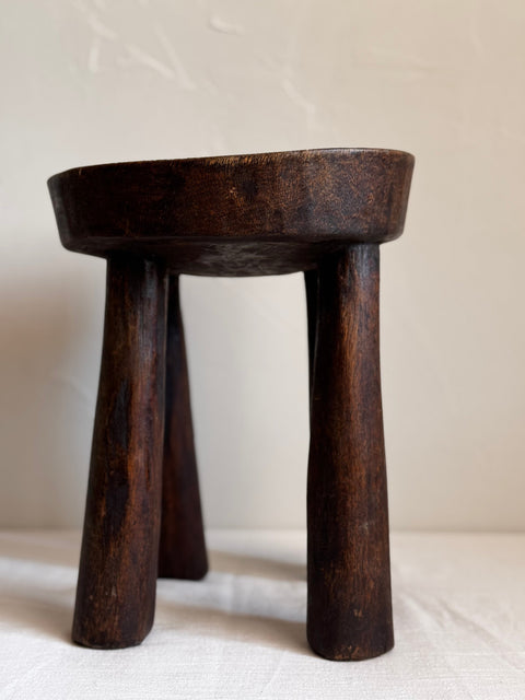 Global Eclecticist Organic Carving Accent Stool