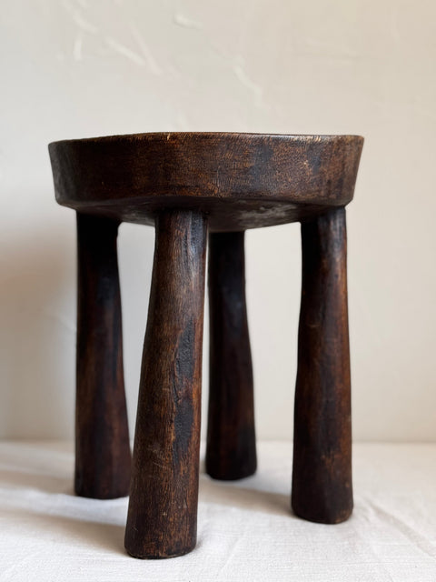 Global Eclecticist Organic Carving Accent Stool