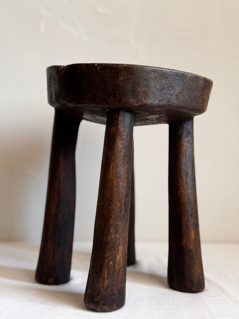 Global Eclecticist Organic Carving Accent Stool