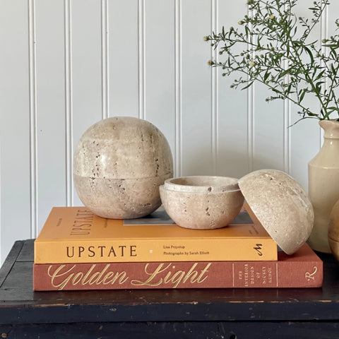 Dot Box, Large in Travertine