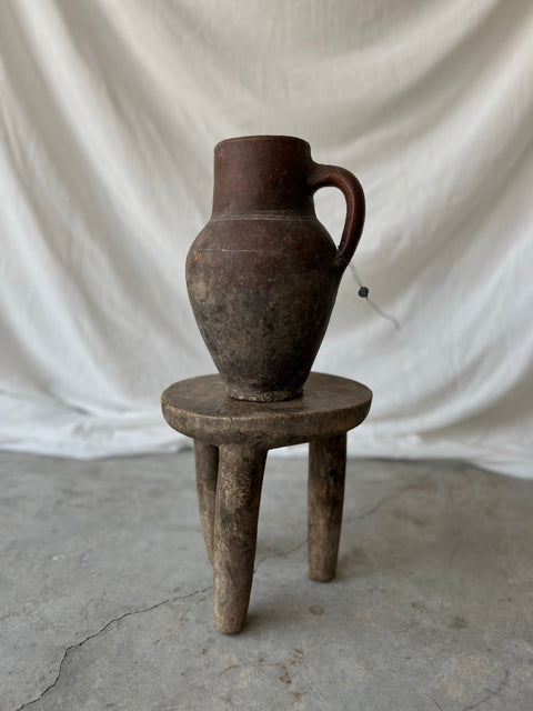 Global Eclecticist Vintage African Rustic Handmade Accent Stool