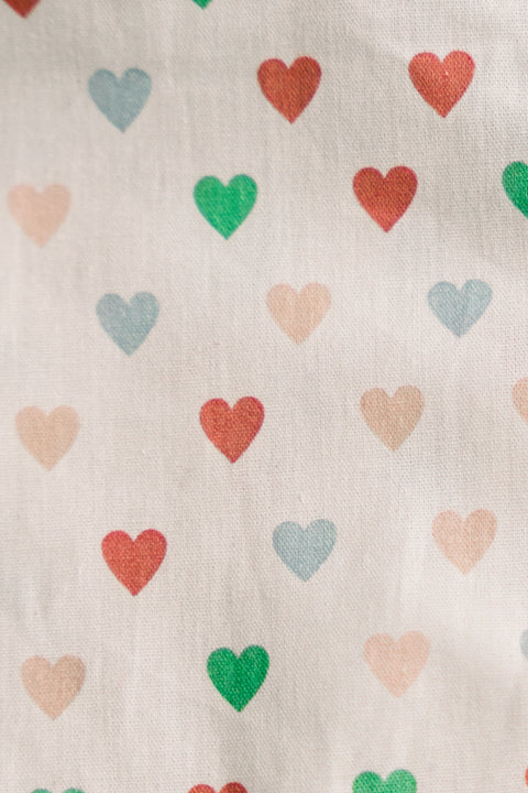 Love in Bloom Heart Print Ruffled Zipper Pouch