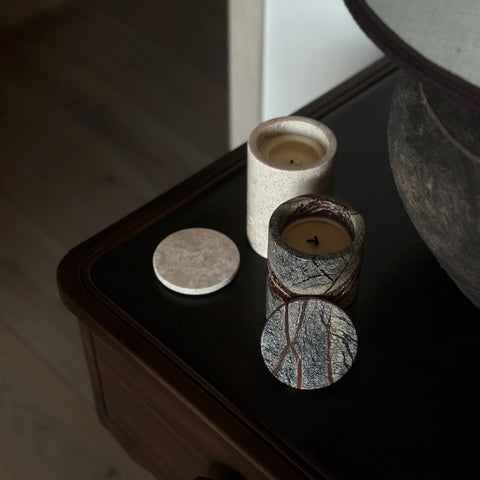 Lidded Jar Candle in Oyster | Naples Scent