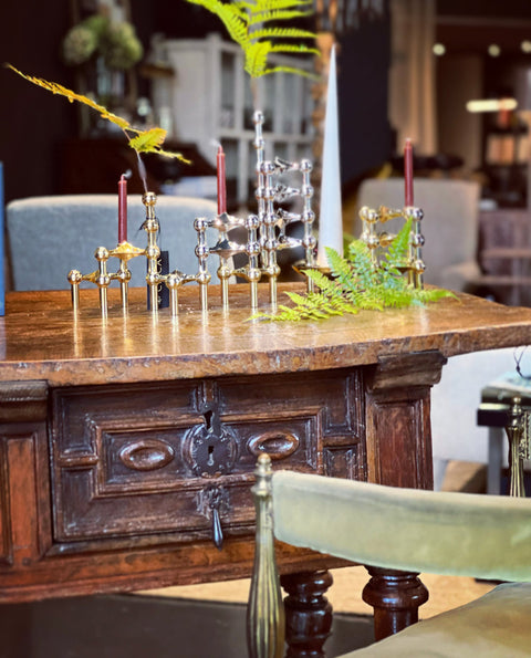 Contemporary Brass Candle Stand for Tapers