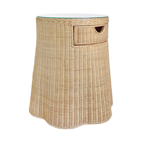 Space Saving Bohemian Round Rattan Accent Table
