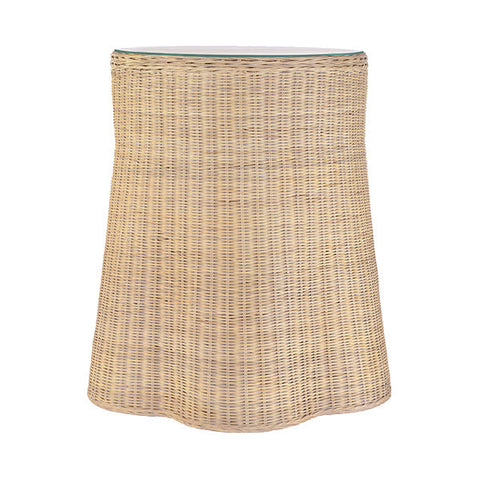 Space Saving Bohemian Round Rattan Accent Table