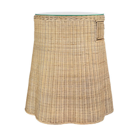 Space Saving Bohemian Round Rattan Accent Table