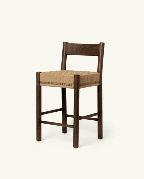 Isa Timeless Minimalist Scandinavian High Back Counter Stool