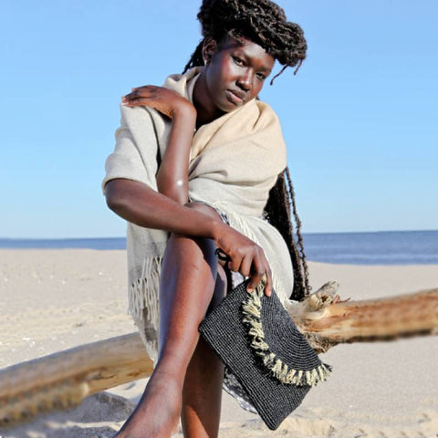 Beach Fringe Flap Clutch