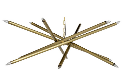 Ambient Sputnik Chandelier in Antique Brass Art Deco Ceiling Light