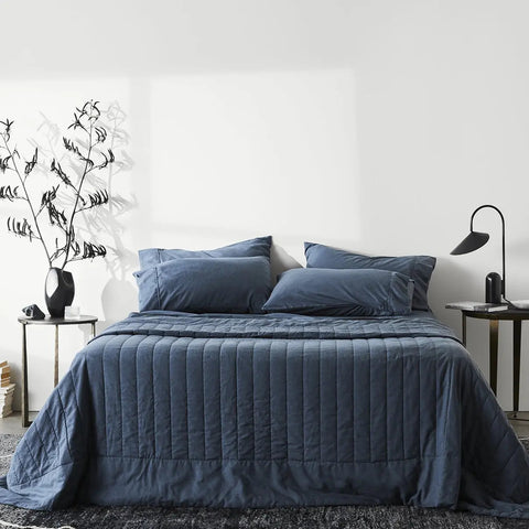 Minimalist Stitched Solid Coverlet