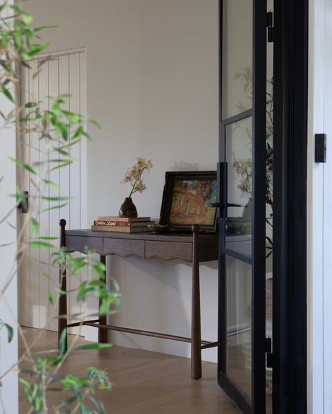 Hati Home Artful Traditionalist Wave Handcrafted Mid Century Console - 43.5 W