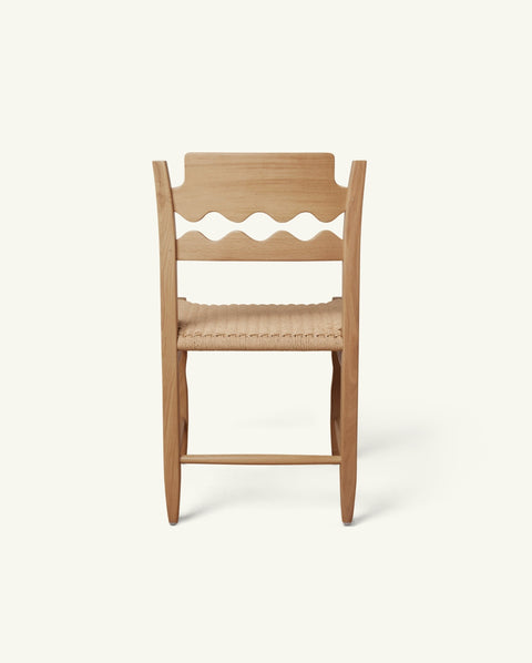Freda Artful Traditionalist Mid Century Oak Dining Side Chair