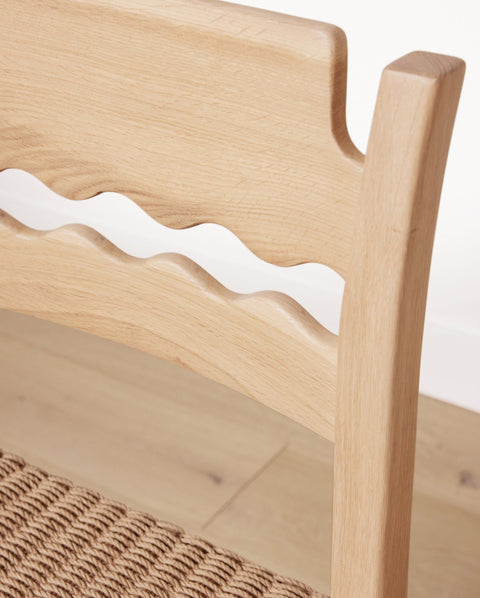 Freda Artful Traditionalist Mid Century Oak Dining Side Chair