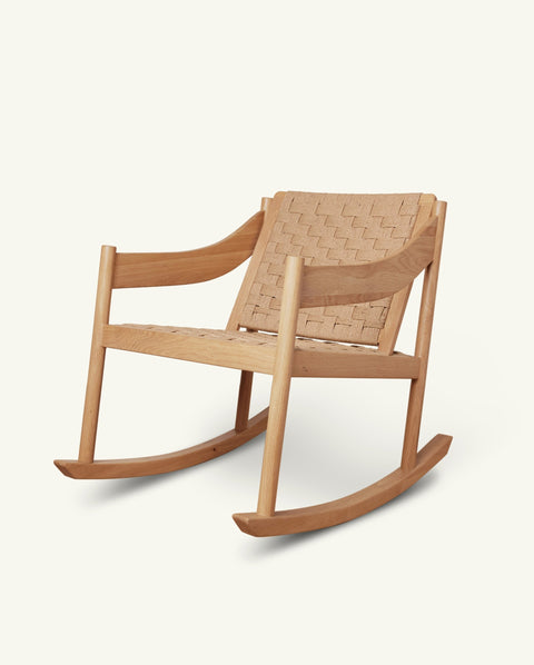 Luisa Scandinavian Timeless Minimalist Slat Back Rocking Chair