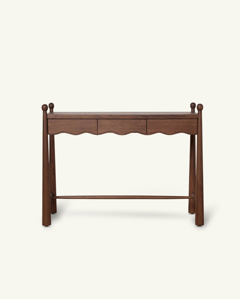 Hati Home Artful Traditionalist Wave Handcrafted Mid Century Console - 43.5 W