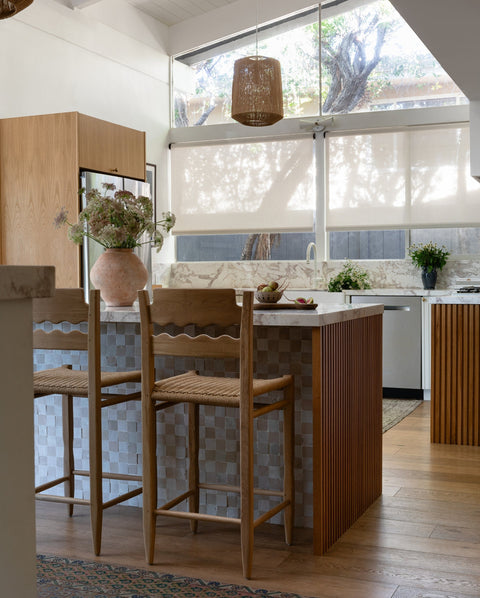 Freda Artful Traditionalist Mid Century Ladder Back Counter Stool