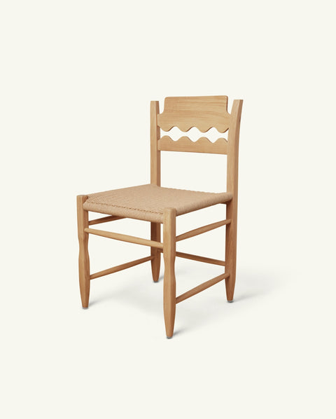 Freda Artful Traditionalist Mid Century Oak Dining Side Chair