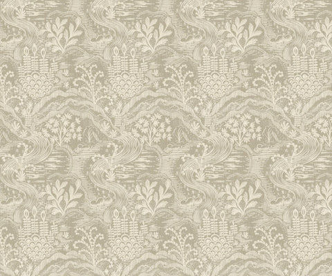 Floral Statement Fabric in Sandshell - 139cm