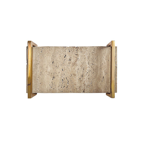 Worlds Away Gift Modern Travertine Lipped Serving Tray