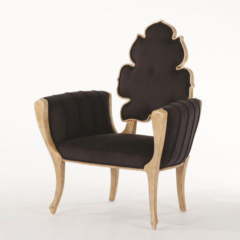 Artful Traditionalist Curved Upholstered Armchair