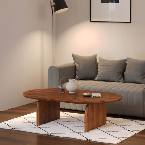LH Imports Domingo Timeless Minimalist Modern Curved Coffee Table