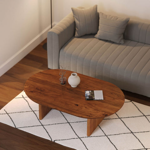 LH Imports Domingo Timeless Minimalist Modern Curved Coffee Table
