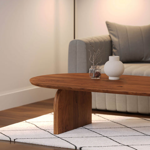 LH Imports Domingo Timeless Minimalist Modern Curved Coffee Table