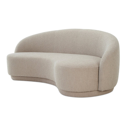 Nature-Driven Modernist Asymmetrical Boucle Sofa
